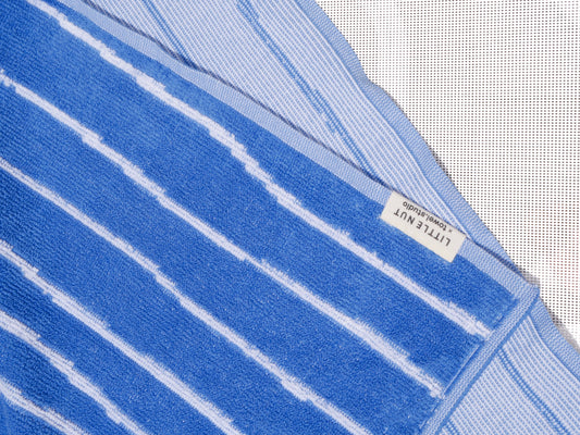 Bath Towel - gestreift - perfect-blue